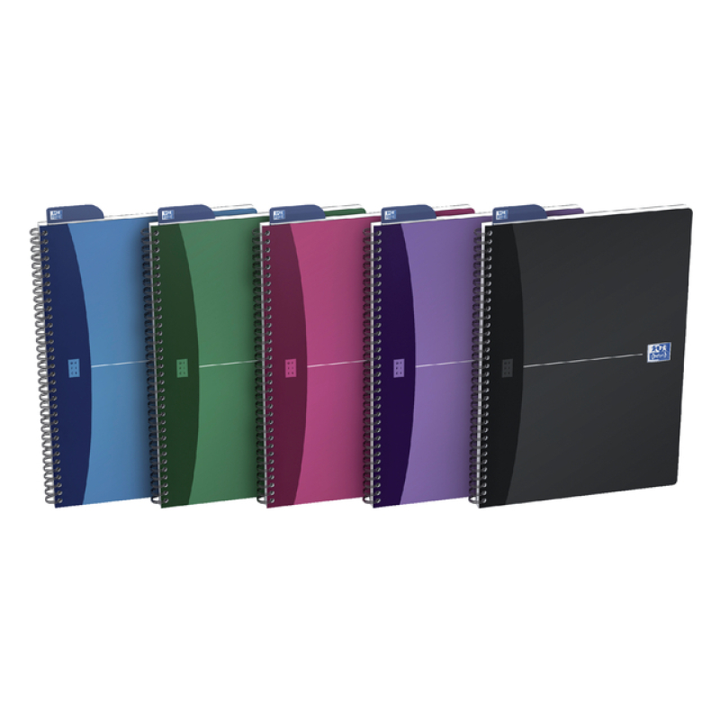Spiraalblok Oxford Urban mix A4 geruit assorti (011345)