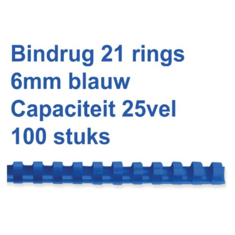 Bindrug GBC 6 mm blauw (536023)