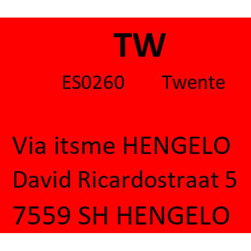 Etiket filiaalcode TW (777051)