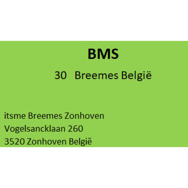 Etiket filiaalcode BMS (777054)