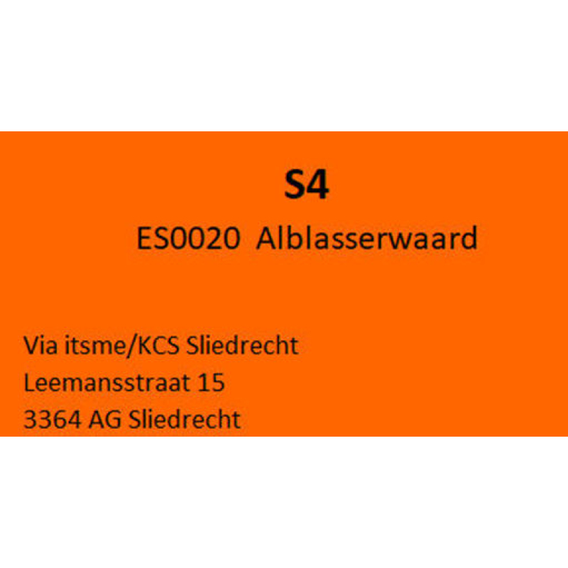 Etiket filiaalcode S4 (777063)