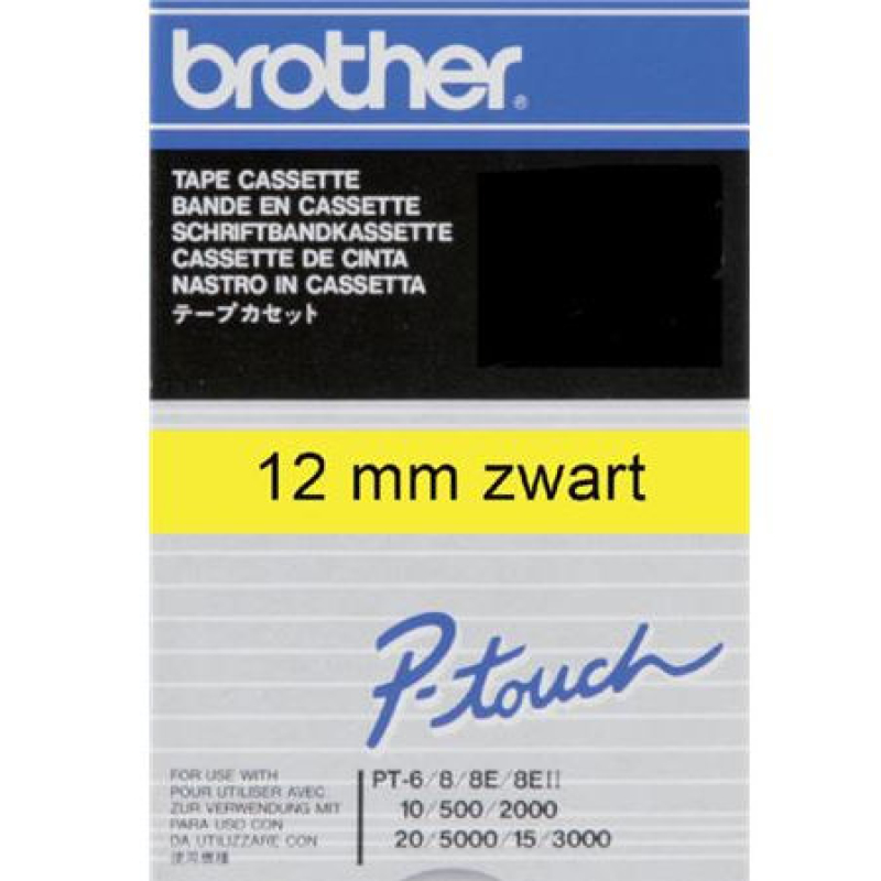 Lettertape Brother 12 mm geel-zwart (930985)