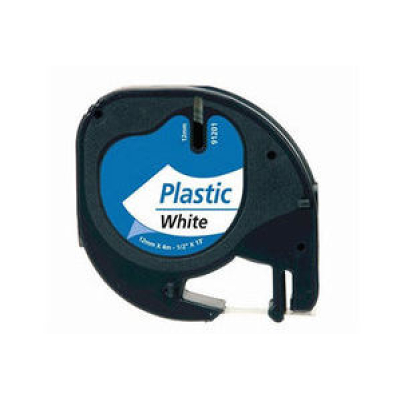 Lettertape Dymo D1 91201 12 mm zwart-wit plastic (931170)