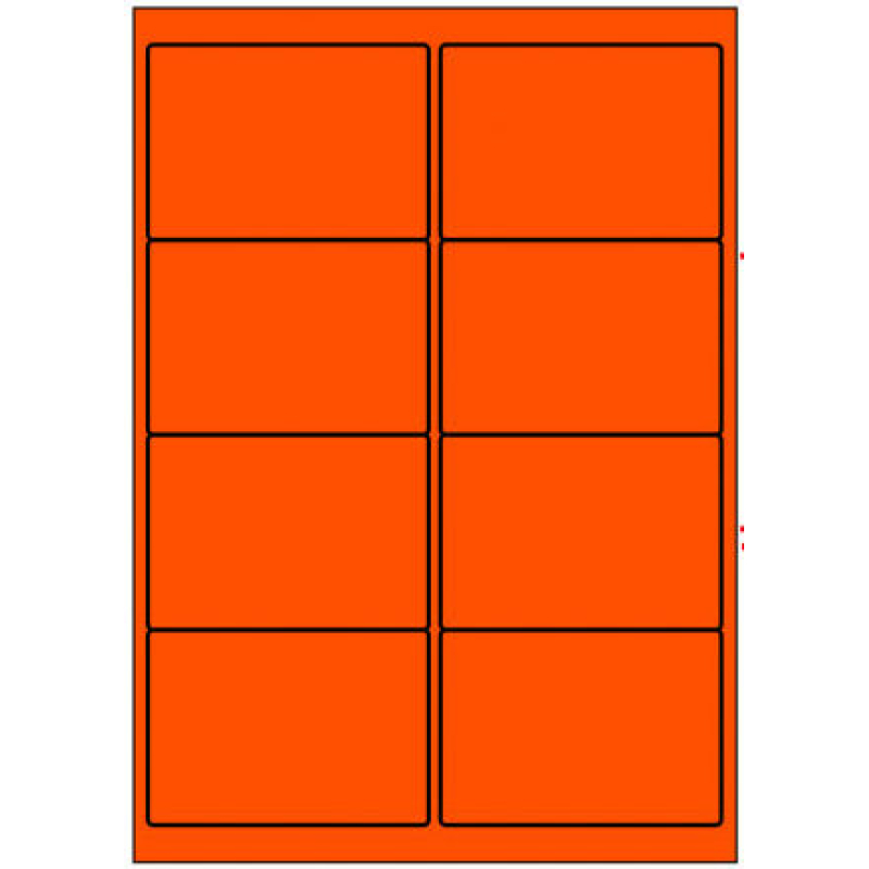 Etiket fluororanje 8 x op vel (ETIST990519401)