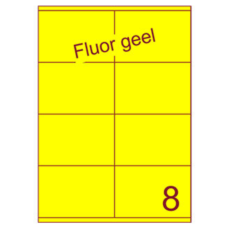 Etiket fluorgeel 8 x op vel (ETIST990519402)