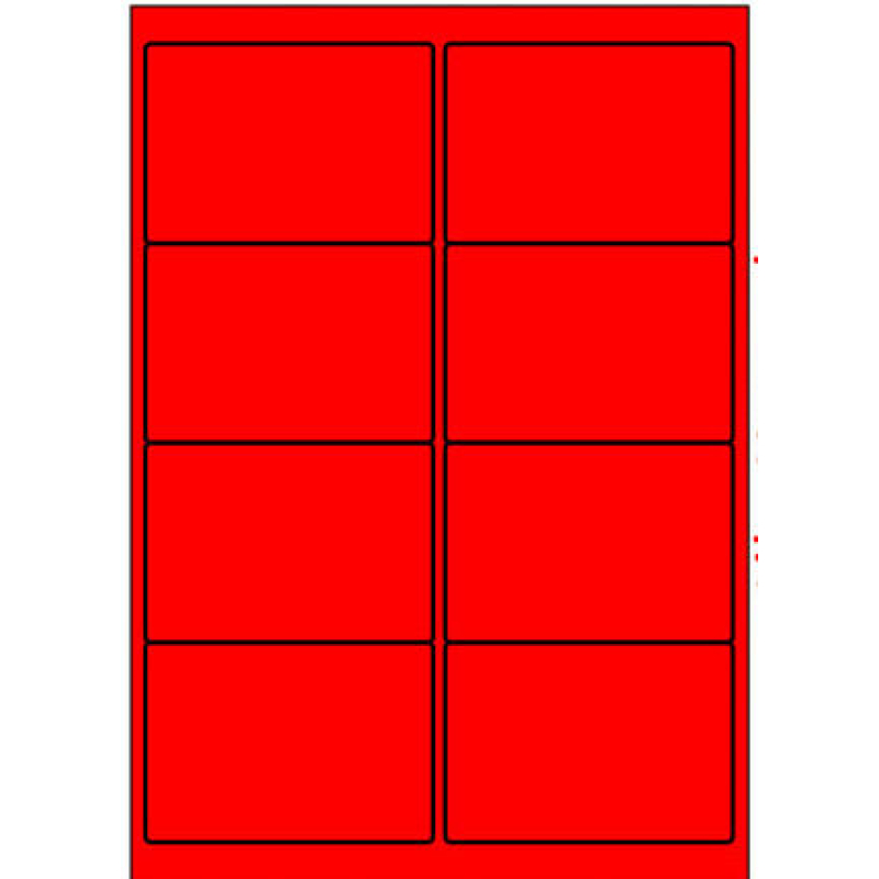 Etiket fluorrood 8 x op vel (ETIST990519403)