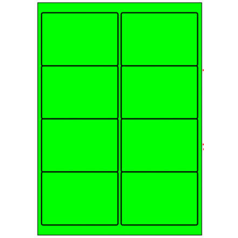 Etiket fluorgroen 8 x op vel (ETIST990519404)