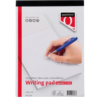Schrijfblok Quantore A5 geruit (091229)