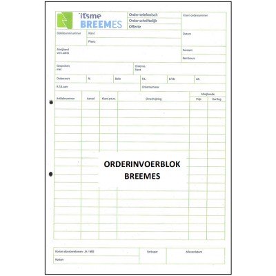 Breemes orderinvoerblok (990018)