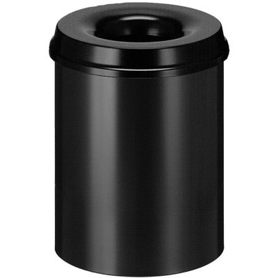 Papierbak Vepabins met vlamdover zwart 15 liter (394797)