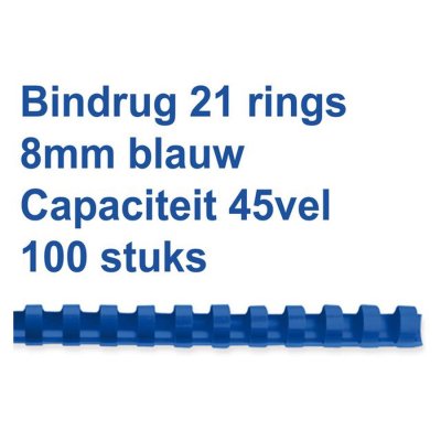 Bindrug GBC 8 mm blauw (536063)